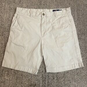 Vineyard Vines Men's 34 Breaker Shorts Ivory Flat Front Chino